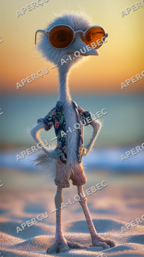 Cute Large Bird on the Beach