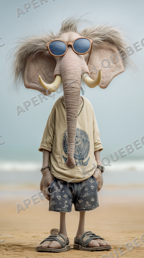 Elephants Vacationing on the Beach