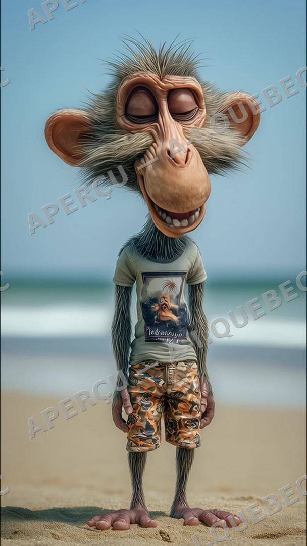 Creepy Monkey on the Beach